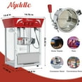 thumbnail image 3 of QEEKA 12Oz Commercial Popcorn Maker Machine - 850W Stainless Steel Popper with Warming Deck & Tempered Glass,Great for Parties,Movie Nights & Home Theater,Red, 3 of 8