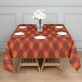 thumbnail image 3 of Red and Orange Argyle Pattern Square Tablecloth,Waterproof Square Table Cover,Wipeable Spillproof Washable Table Cover for Home Kitchen Party Decor 42"X42"(107x107cm), 3 of 6