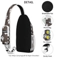 thumbnail image 3 of Sling Backpack,Brown Halloween Ghost Pattern Crossbody Bag with Water Bottle Holder,Waterproof Sling Bag for Men/Women with Chest Phone Holder for Hiking,Travel, 3 of 6