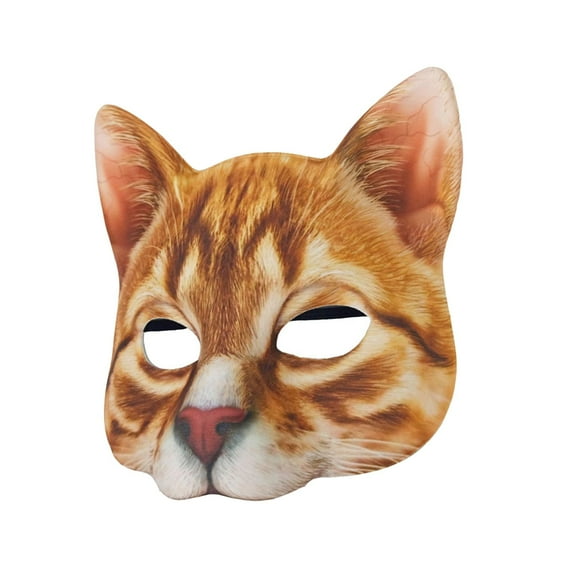 Halloween Cosplay Cat Face Novelty Props Animal Cosplay Costume Accessory Face Cover for Role Play Easter Masquerade Festival
