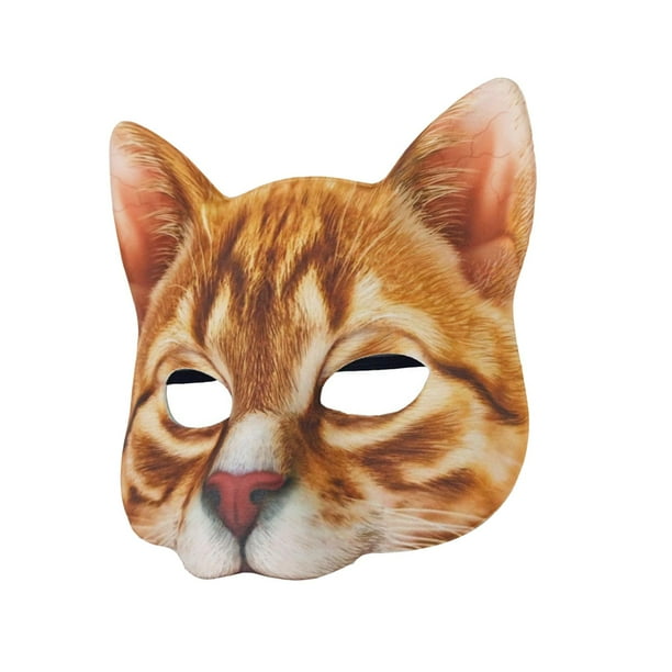 Máscara de cosplay de Halloween Máscara de cara de gato Tocado de animal Máscara de cabeza de animal Accesorios para fotos Accesorio de disfraz de
