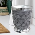 thumbnail image 2 of nu steel Beaded Heart Resin Decorative Small Trash Can Wastebasket, Garbage Container Bin for Bathrooms, Powder Rooms, Kitchens, Home Offices - Chrome, 2 of 4