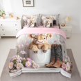 thumbnail image 2 of Homewish Kawaii Highland Cow 7-Piece Bedding Comforter Set,Western Cowboy Boots King Bedding Sets,Pink Flower Floral Bed Sheets For Teens,Super Cozy Room Decor Reversible, 2 of 8