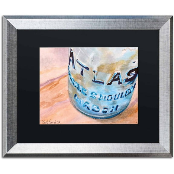 Trademark Fine Art "Autumn Gourds" Canvas Art by Jennifer Redstreake Black Matte, Silver Frame