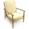thumbnail image 3 of Jordan Manufacturing Sunbrella 45" x 22" Canvas Vellum Yellow Solid Rectangular Outdoor Deep Seat Chair Cushion with Ties and Welt, 3 of 10
