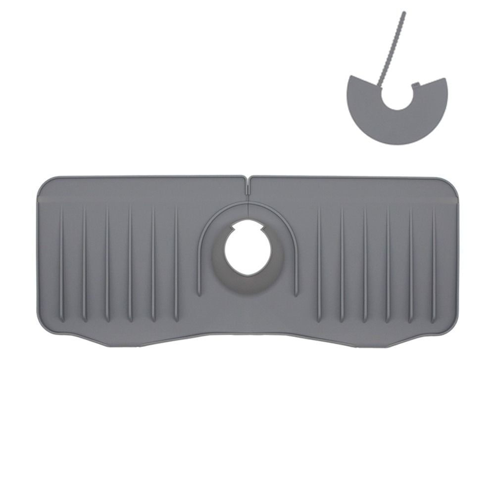 Washable Faucet Wraparound Dish Drying Pads Water Splash Guard Sink Water Prevent Silicone Drain