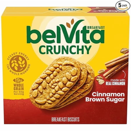 1x belVita Cinnamon Brown Sugar Breakfast Biscuits, 5 Packs (4 Biscuits Per Pack)