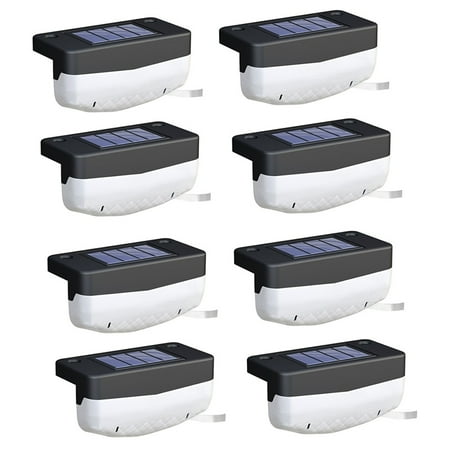 

Garden Landscape Step Deck Lights LED Solar Lamp Balcony Fence Lights Outdoor Stair Wall Lighting Warm White 8PCS