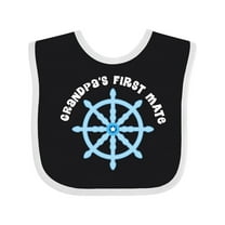 Inktastic Grandpas First Mate Sailing Nautical Boys Boys Baby Bib