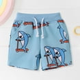 thumbnail image 4 of NOLDARES Baby Boys Shorts Boy Shorts | Cotton Knit Pull-On with Adjustable Drawstring Waist & Pockets, Summer Playwear(A12-Sky Blue,6-7 Years), 4 of 9