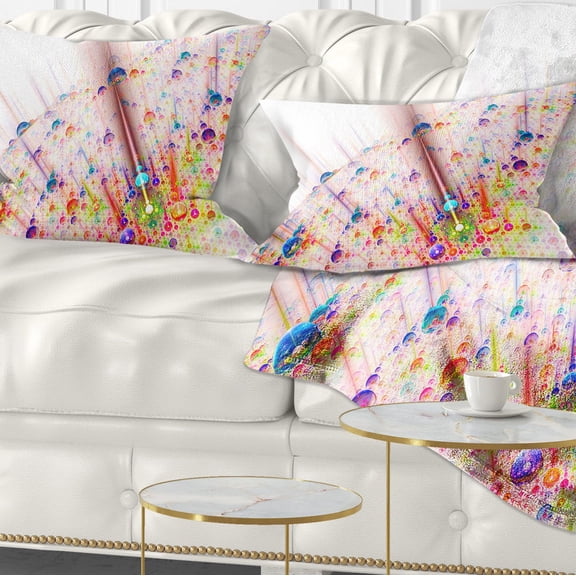 Designart Red Blue Solar Bubbles Planet - Abstract Throw Pillow - 12x20