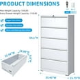 thumbnail image 3 of 5 Drawer Lateral File Cabinet with Lock, Metal Lateral Filing Cabinet for Home Office, Steel Wide Horizontal Filing Cabinets for Letter/Legal/A4/F4 Hanging Files (White), 3 of 12