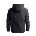 thumbnail image 3 of WTOBBY Men's Casual Zip Front Hooded Jacket, Outdoor-Ready Water-Resistant Windbreaker with Utility Pockets, Lightweight Layering Piece for All Seasons,Black 3XL, 3 of 3