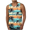 thumbnail image 2 of ALLLIST Tank Tops Men Cotton Hawaiian Summer Pullover Blue Comfy Undershirts for Men Size S-2XL, 2 of 5