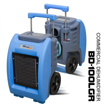 BlueDri BD-100LGR Green Commercial Dehumidifier for Water Damage Restoration Flood Moisture Mold Removal Water Treatment Janitorial Use