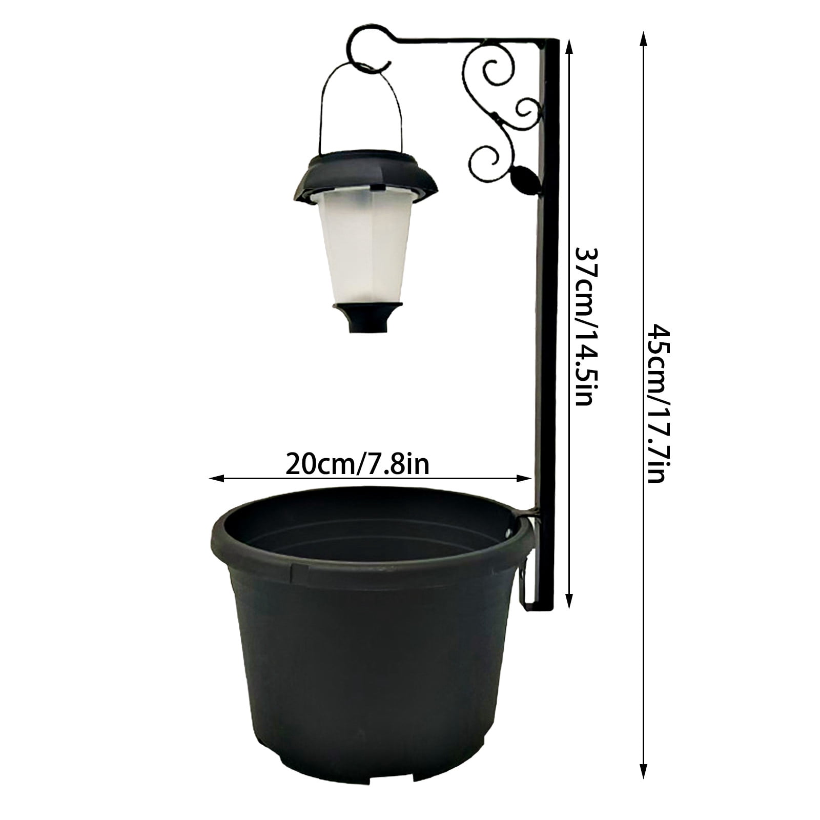 Usloyux Solar Powered Hanging Lamp Planter Stand, Smart Light Sensing Outdoor Decorative Floor Lamp For Patio Garden Yard, Automatic Solar Light For Garden Decor, Modern Planter Lamp For Outdoor