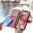 thumbnail image 5 of Dteck for Samsung Galaxy S21 Ultra Wallet Case with RFID Blocking Credit Card Holder, Magnetic Detachable PU Leather Folio Flip Kickstand Shockproof Cover Women Men for Samsung S21 Ultra,Pink, 5 of 8