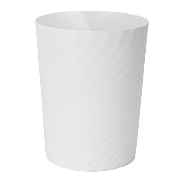 Small Plastic Trash Can - 1.8 Gallon - White - Wastebasket Garbage Can Container