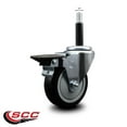 thumbnail image 2 of 4 Inch Black Poly Swivel 3/4 Inch Expanding Stem Caster with Brake SCC, 2 of 2