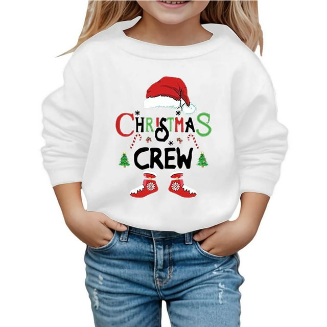 Grand Enfant Chandail à Capuchon Garçon Grand Chandail à Capuchon Enfants Chandail Confortable Femme Chat Cordon de Serrage Noël Enfants Manches Longues Col Rond Chandails en Molleton Imprimé Lettre Chandails en Molleton Légers Blouse T Blanc 9-10 Ans