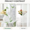 thumbnail image 3 of Non-See-Through Sage Green and White Privacy Sheer Curtains 52 X 84 Inch Length 2 Panels, Leaf Floral Printed Light Filtering Semi Sheer Window Curtains Drapes for Bedroom Living Room, 3 of 6