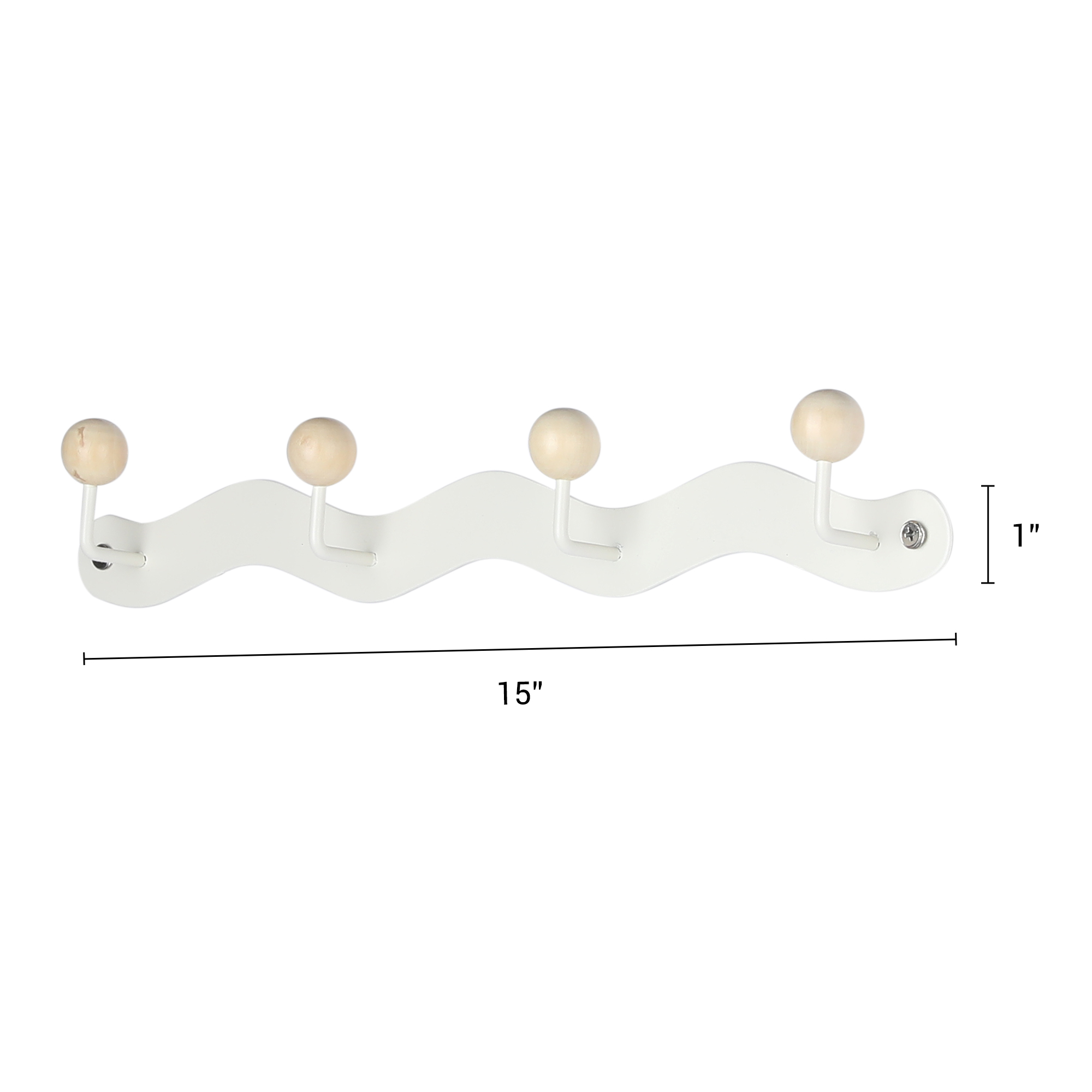 Unique Bargains Coat Rack Wall Mount Coat Hook for Hanging with 4 Hooks for Bedroom White