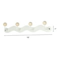 thumbnail image 2 of Unique Bargains Coat Rack Wall Mount Coat Hook for Hanging with 4 Hooks for Bedroom White, 2 of 7