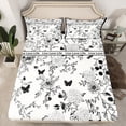 thumbnail image 2 of Manfei Grey Flower Floral Twin Sheet Sets for Girls, Cartoon Butterfly Twin Fitted Sheet, Retro Western Theme Flat Sheet, Ultra Soft Home Decor, 3pcs, 2 of 7