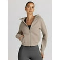 thumbnail image 6 of Womens Zip Up Hoodies Jackets Cropped Sweatshirts Fleece Fall Outfits Casual Comfy Y2k Tops Winter Clothes Khaki XL, 6 of 9