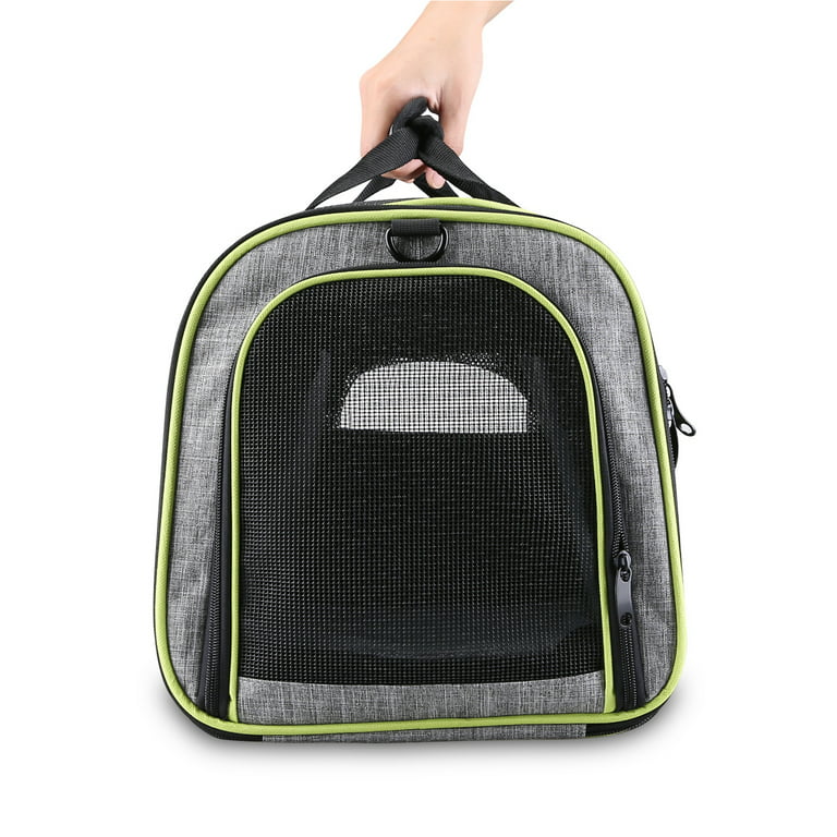 Pet Carrier, Large Soft Sided Pet Travel TSA Carrier 4 Sides Expandable Cat  Collapsible Carrier With Removable Fleece Pad and Pockets 