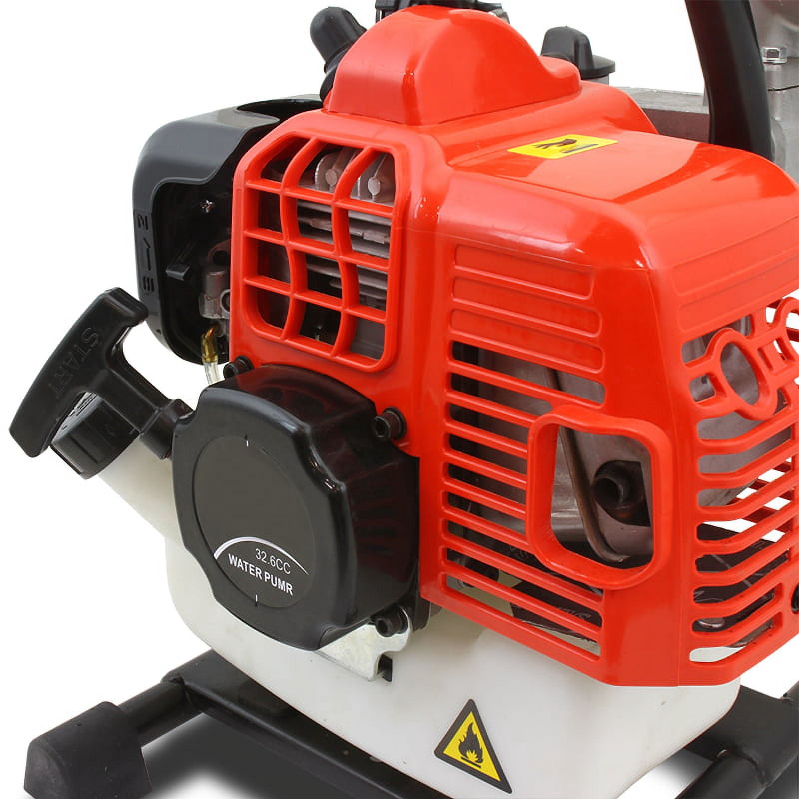2-Stroke Gas-Powered Water Pump 33cc 1.2HP Engine Water Transfer Pump 1 Inch Adjustable Control Lever Speed