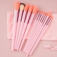 thumbnail image 1 of Nvzi Juego de brochas de maquillaje, kit de 13 brochas de maquillaje de viaje, brochas cosméticas para base de maquillaje, rubor, sombra de ojos con bolsa de almacenamiento (rosa), 1 of 4