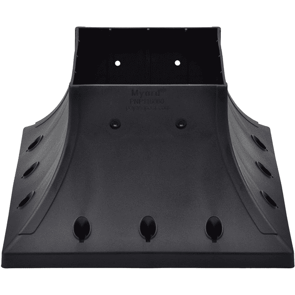 Myard PNP116060 6X6 (Actual 5.5X5.5) Inches Post Base Cover Skirt Flange with Screws for Deck Porch Handrail Railing Support Trim Anchor (Qty 1, Black)