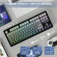 thumbnail image 4 of ATTACK SHARK M87PRO TKL Wireless Mechanical Gaming Keyboard, BT5.0/2.4G/USB-C Wired Hot Swap RGB Keyboard 80% US Layout, Linear White Switches Gradient Side Print PBT Keycap for PC Mac, 4 of 10