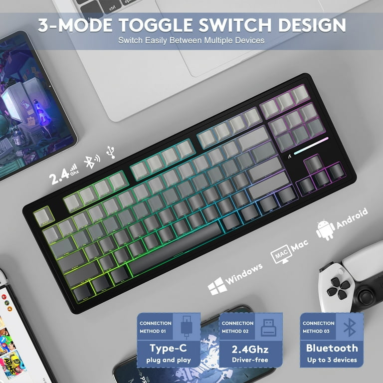 ATTACK SHARK M87PRO TKL Wireless Mechanical Gaming Keyboard, BT5.0