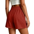 thumbnail image 7 of Utoimkio Women's Crinkle Gauze Shorts,Elastic High Waist with Button Detail Pockets, 7 of 7