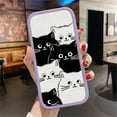 thumbnail image 3 of Slim Cartoon Black White Cats Leather Back Casing PU Leather Cover Phone Case for Samsung A11, 3 of 5
