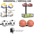 thumbnail image 4 of 8 Tier Wall Mount Basketball Ball Storage Rack,Vertical/Horizontal Football Holder,Metal Ball Rack Soccer Volleyball Accessory Display Shelf, 4 of 9