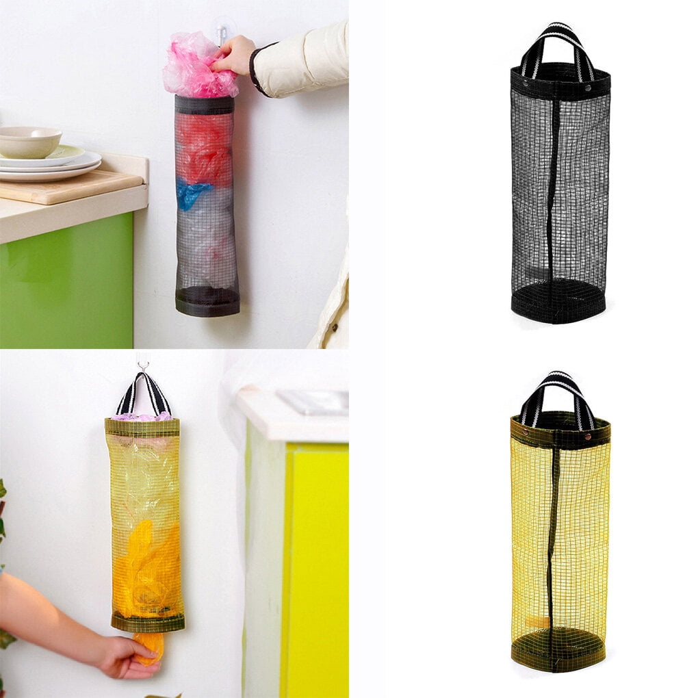 Plastic Bag Holder Dispenser Hanging Folding Mesh Garbage bag