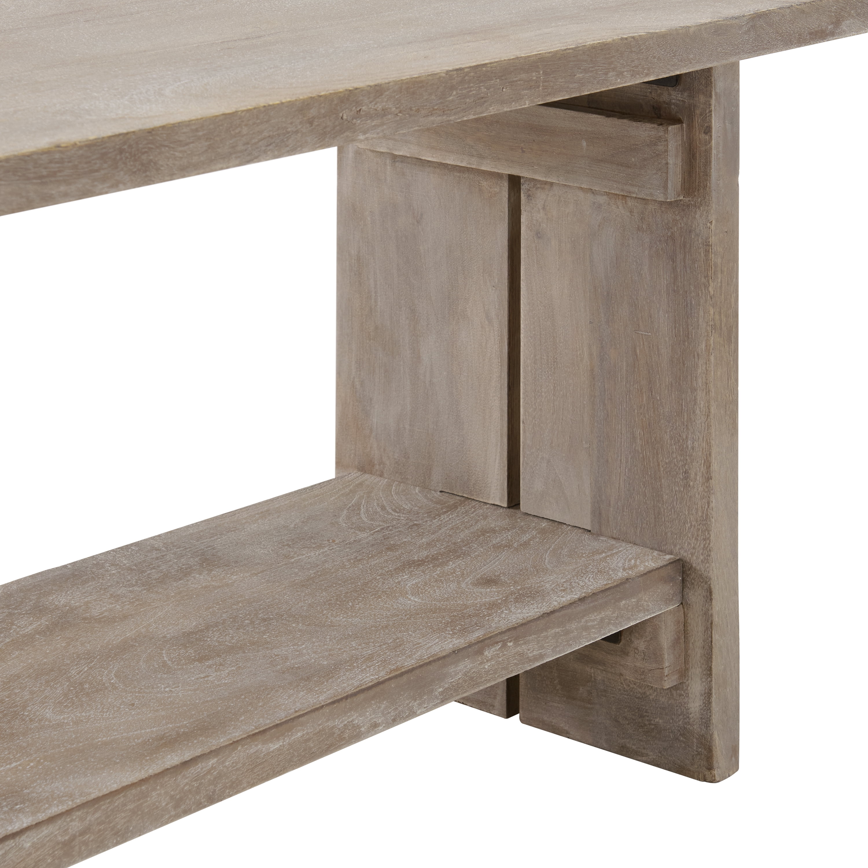Alaterre Furniture Castleton Mango Wood 40"W Bench and Coat Hook with Shelf, Driftwood