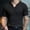 #Black, variant on DPTALR Men's Summer Fashionable Solid Color V-neck Elastic Breathable Casual Short Sleeve T-shirt,Black, L