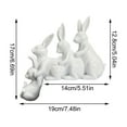 thumbnail image 2 of Easter Decorations Resin Bunny Family Figurine 6.69 Inch Tabletop Decor for Home, Easter Decor Four Rabbits Sculpture for Party Shelf Display, 2 of 7