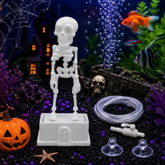 Dancing Skeleton Aquarium Decor,Halloween, Fish Tank Bubbler Ornament