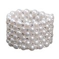 thumbnail image 4 of Pulsera elástica de perlas y diamantes de imitación para bodas, bailes, disfraces y concursos de belleza. 6 hileras, 4 of 9