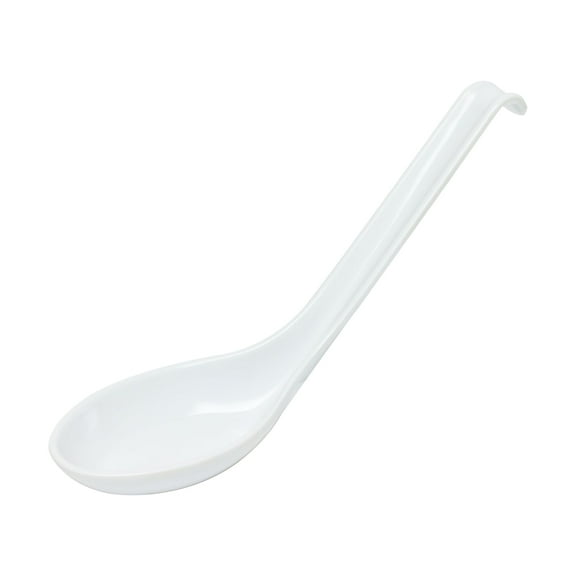 Excellante Classic White Extra Heavy Weight Melamine Dinnerware Collection 0.6 oz., 6" x 1-3/4" Soup Spoon, Comes in Dozen