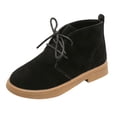 thumbnail image 1 of Zecgelong Bottes pour Filles, Bottes Mode d'Automne pour Garçons et Filles à Talon Bas Antidérapantes, Bout Rond, Couleur Unie, à Lacets, Confortables, Style Simple, 1 of 1