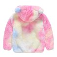 thumbnail image 3 of GYRATEDREAM Toddler Baby Kids Winter Fleece Sweater Coats Boys Girls Bear Ear Windproof Warm Hooded Jacket Outerwear Children Velvet Lined Zipper Outfit for 1-6 Years, 3 of 8