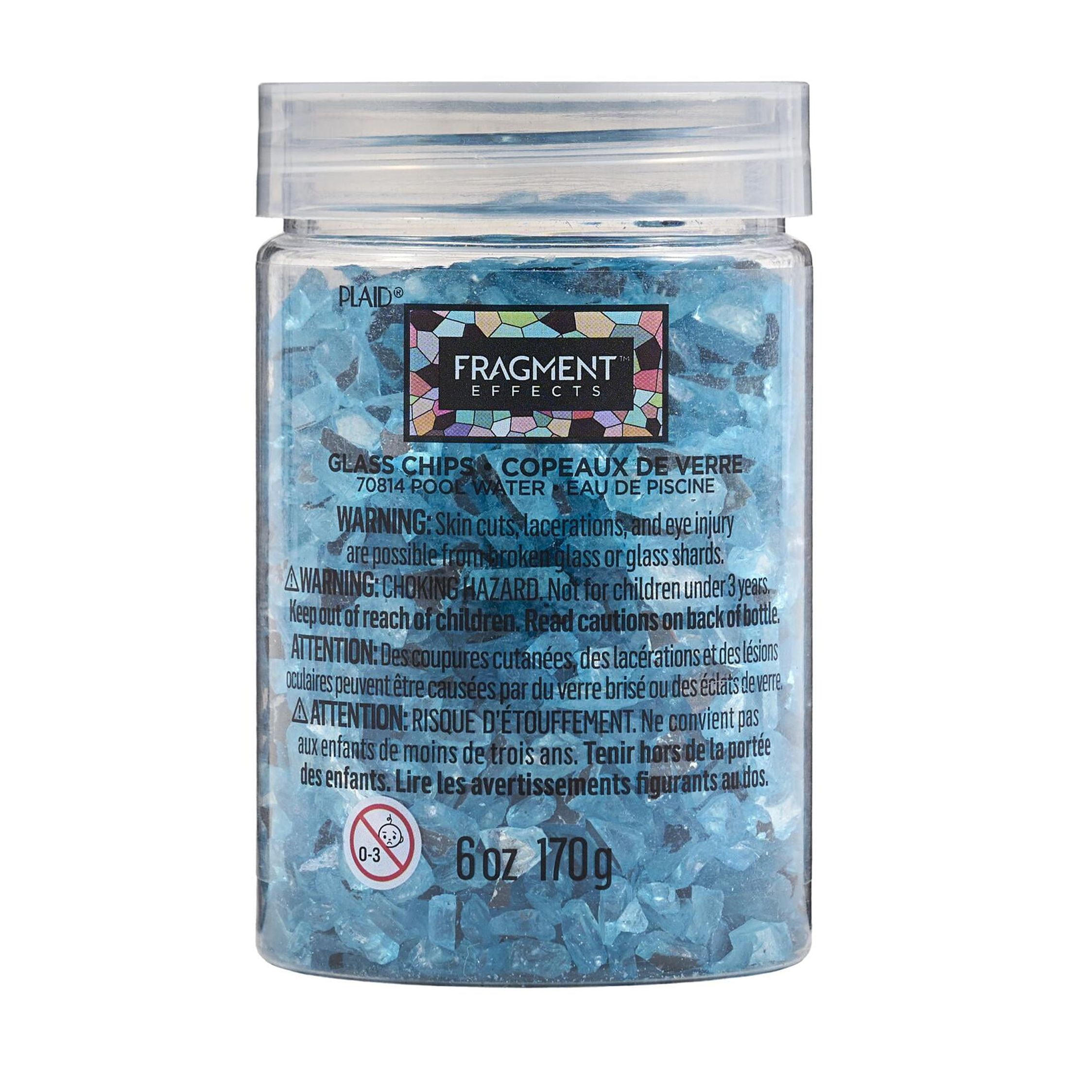 (3 pack) Plaid Fragment Effects Glass Chips, Pool Water, 6 oz
