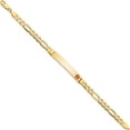 thumbnail image 2 of 14K Yellow Gold Medical Red Enamel Flat Figaro Link Id Bracelet (8 X 6.5) Made In United States xm566fr-8, 2 of 5