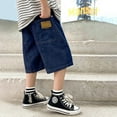 thumbnail image 6 of Boys Denim Shorts Fashion Elastic Waist Denim Shorts with Pocket Boys Summer Clothes Boys Shorts Size 5-6 Years, 6 of 8